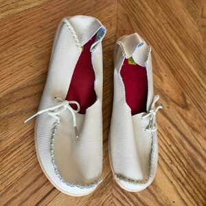El Naturalista Cream Leather Lace-Up loafers Sz 42